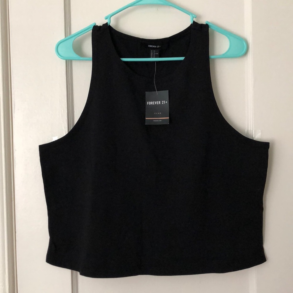 Plus Size Black Crop Top